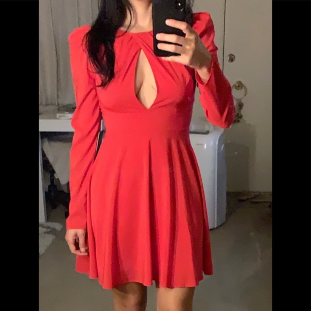 Express Red Keyhold Dress